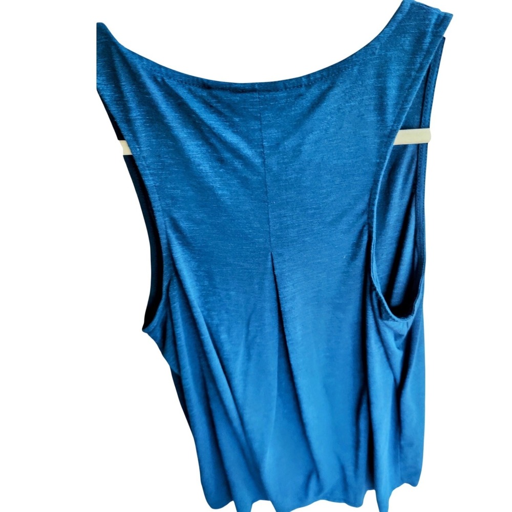 Y2k Vintage steampunk teal with gold studs and rhinestone embellished tank Sz XL - Picture 5 of 5